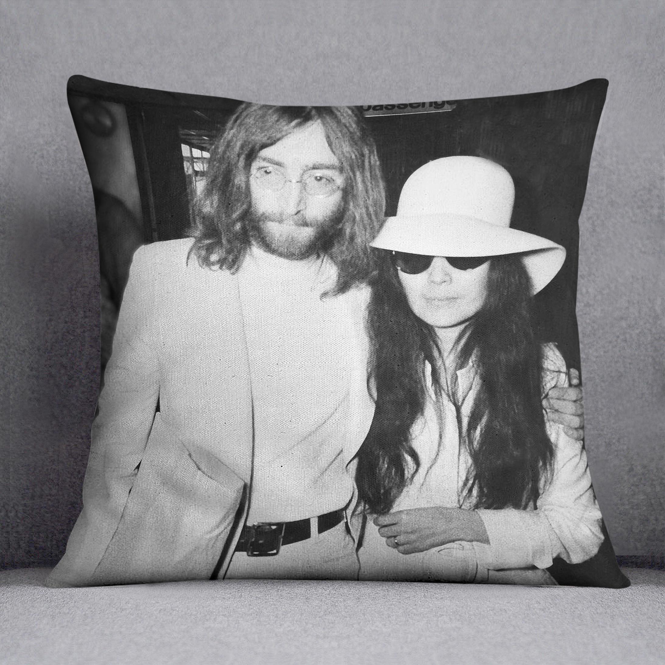 John and Yoko Cushion - Canvas Art Rocks - 1