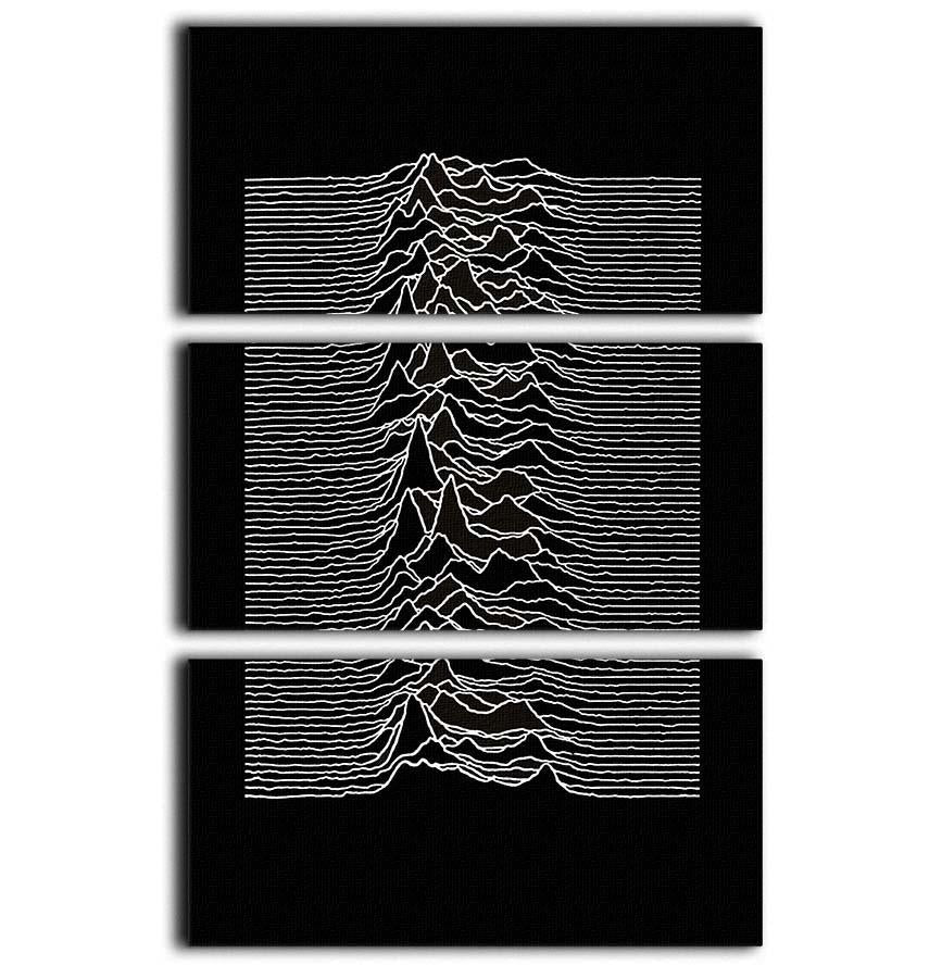 Joy Division Unknown Pleasures 3 Split Panel Canvas Print - Canvas Art Rocks - 1