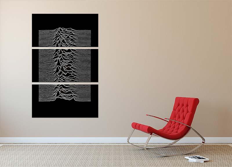 Joy Division Unknown Pleasures 3 Split Panel Canvas Print - Canvas Art Rocks - 2