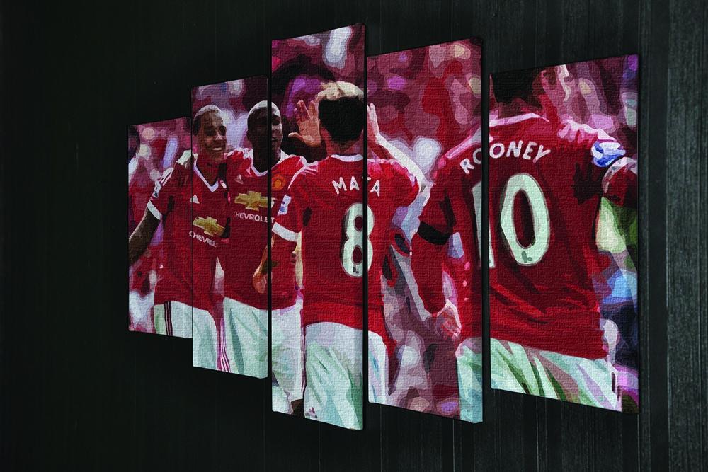 Juan Mata and Wayne Rooney 5 Split Panel Canvas - Canvas Art Rocks - 2