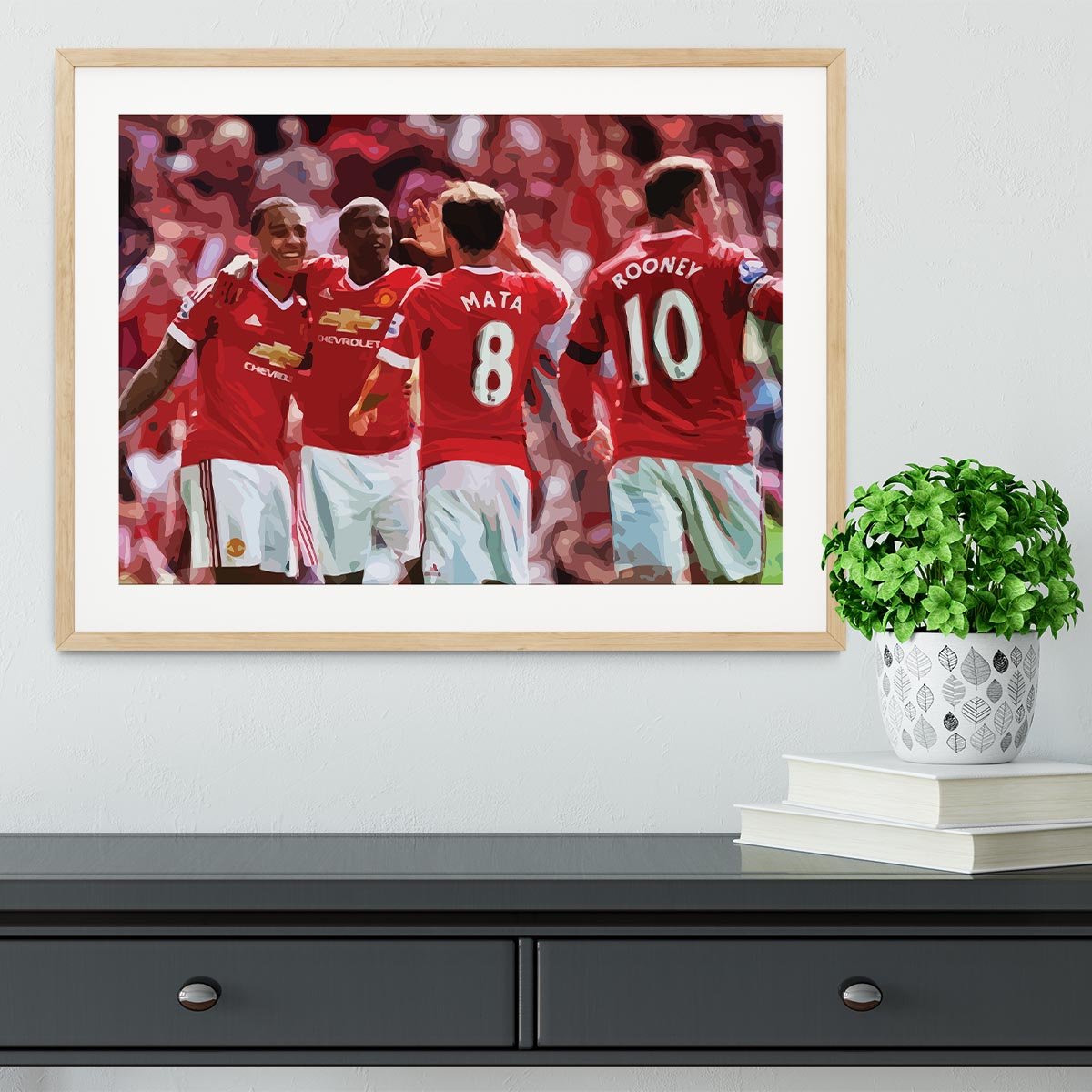 Juan Mata and Wayne Rooney Framed Print - Canvas Art Rocks - 3