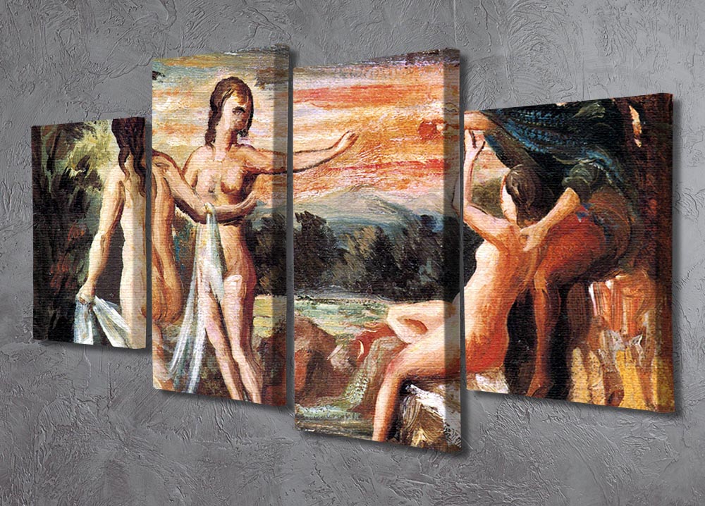 Judgement of Paris by Cezanne 4 Split Panel Canvas - Canvas Art Rocks - 2