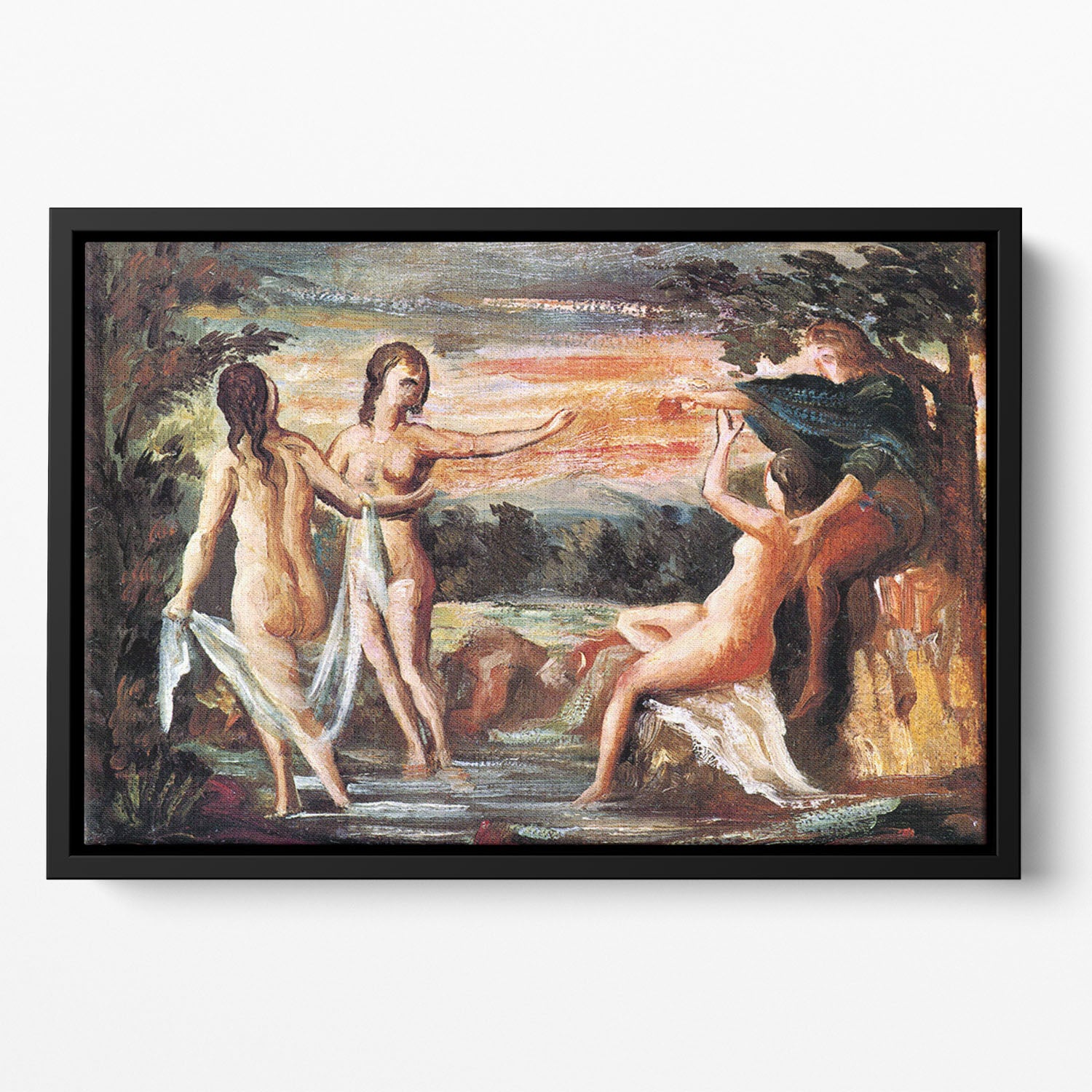 Judgement of Paris by Cezanne Floating Framed Canvas - Canvas Art Rocks - 2