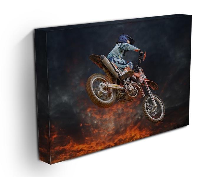 Jumping motocross rider Canvas Print or Poster - Canvas Art Rocks - 3