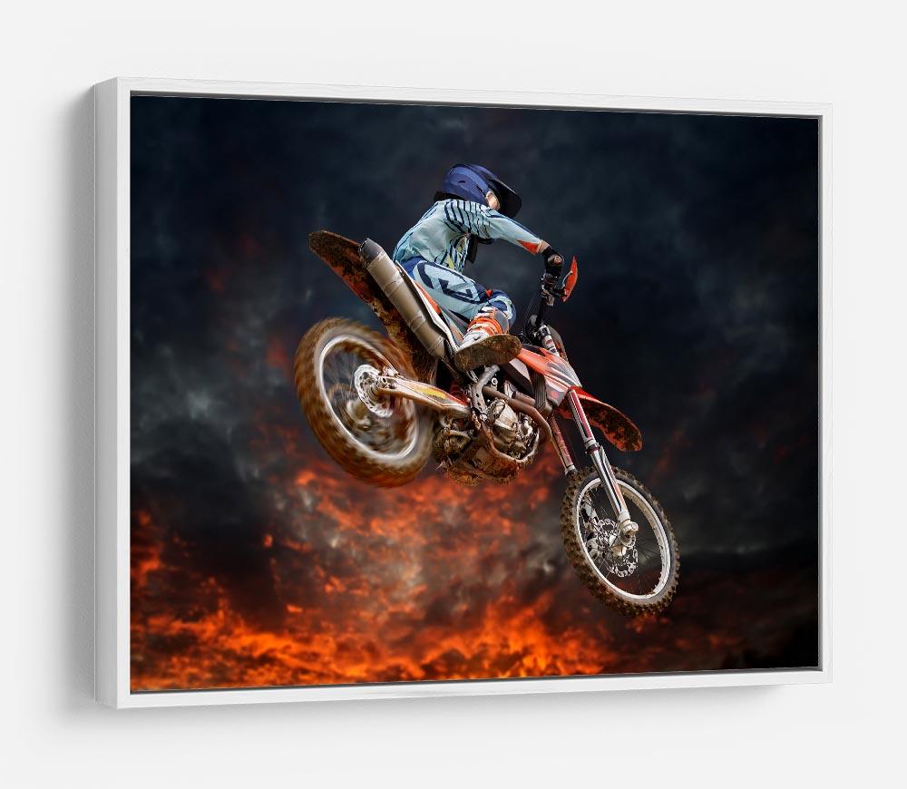 Jumping motocross rider HD Metal Print