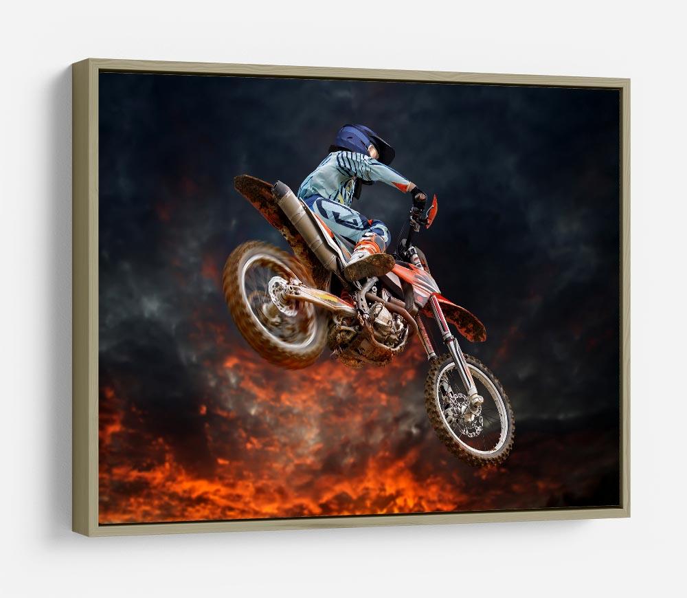 Jumping motocross rider HD Metal Print