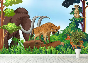 Jungle Animals Wall Mural Wallpaper - Canvas Art Rocks - 4