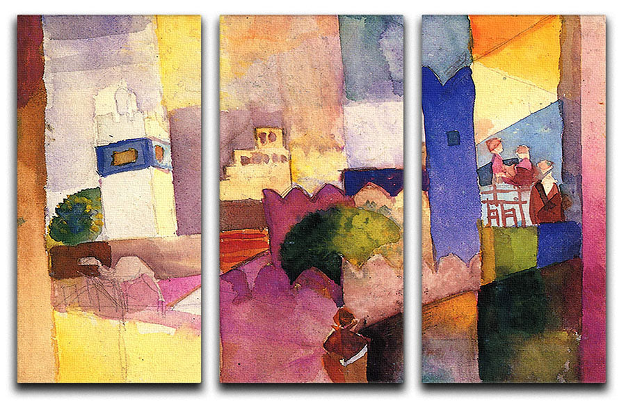 Kairouan by Macke 3 Split Panel Canvas Print - Canvas Art Rocks - 1