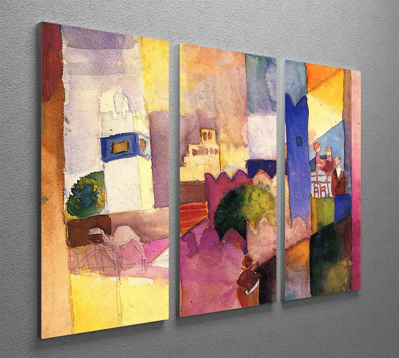 Kairouan by Macke 3 Split Panel Canvas Print - Canvas Art Rocks - 2