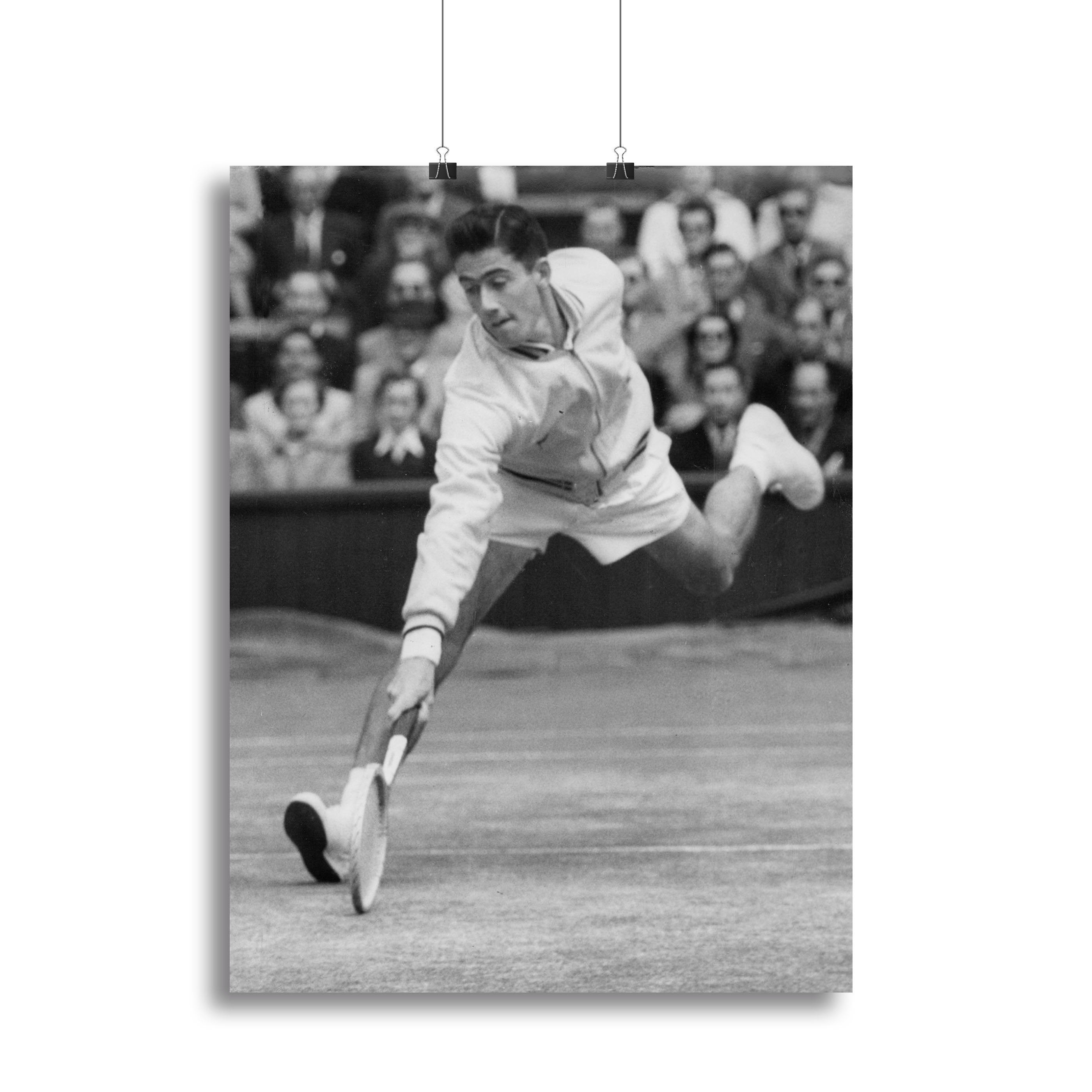 Ken Rosewall in action at Wimbledon Canvas Print or Poster