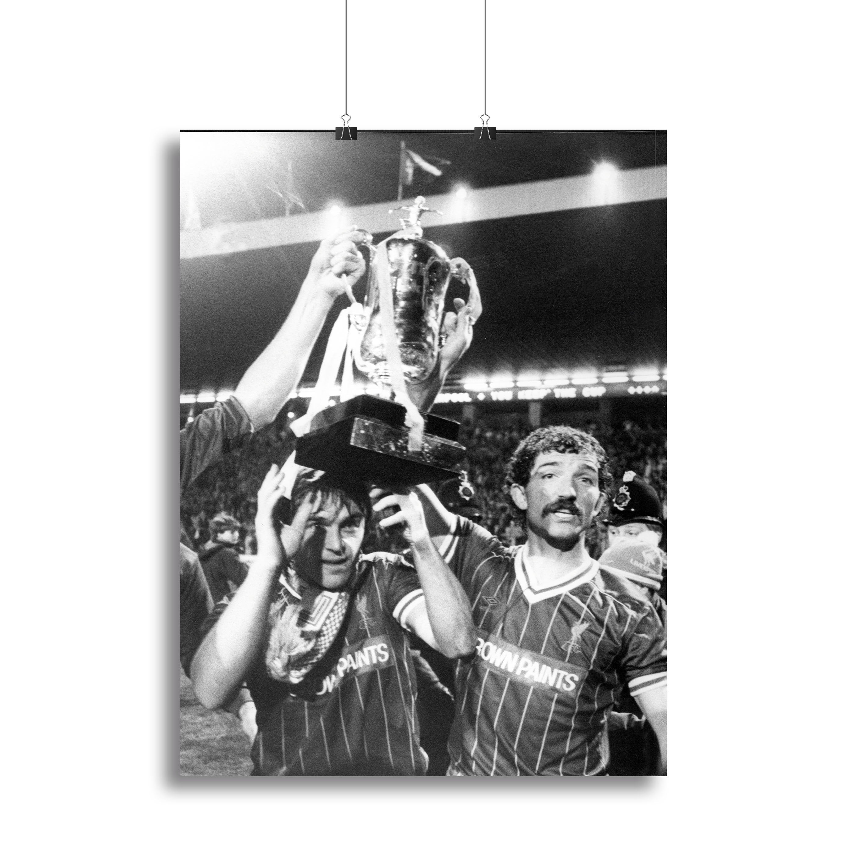 Kenny Dalglish and Graeme Souness with the Milk Cup trophy Canvas Print or Poster