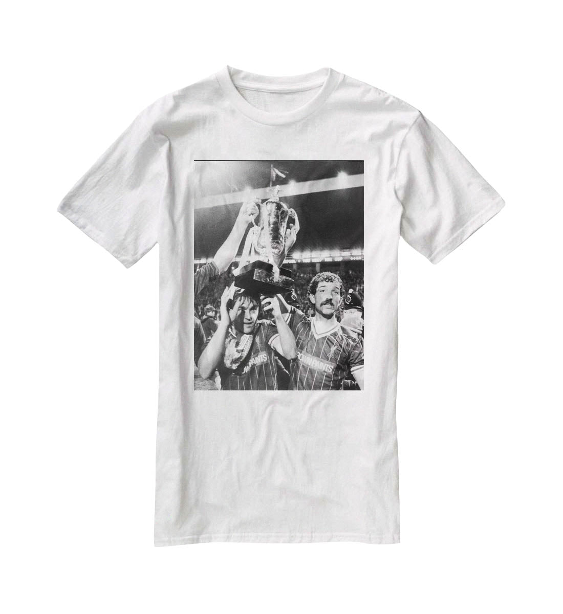 Kenny Dalglish and Graeme Souness with the Milk Cup trophy T-Shirt - Canvas Art Rocks - 5