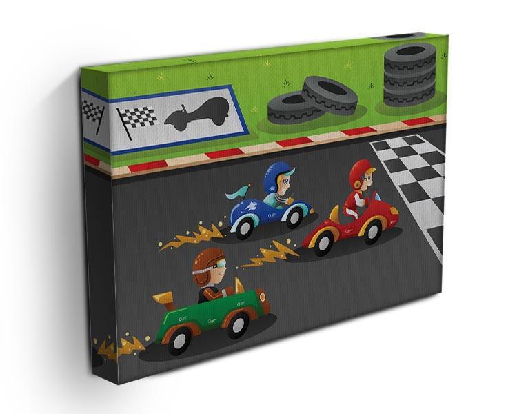 Kids in a car racing Canvas Print or Poster - Canvas Art Rocks - 3