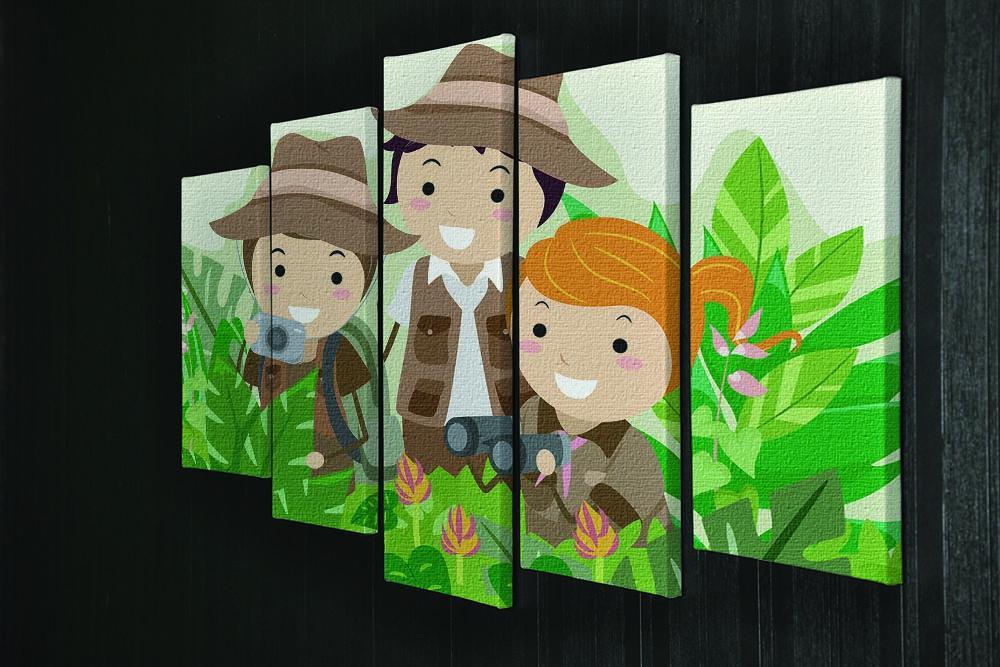 Kids on a Safari Adventure 5 Split Panel Canvas - Canvas Art Rocks - 2