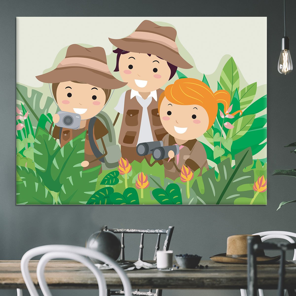 Kids on a Safari Adventure Canvas Print or Poster