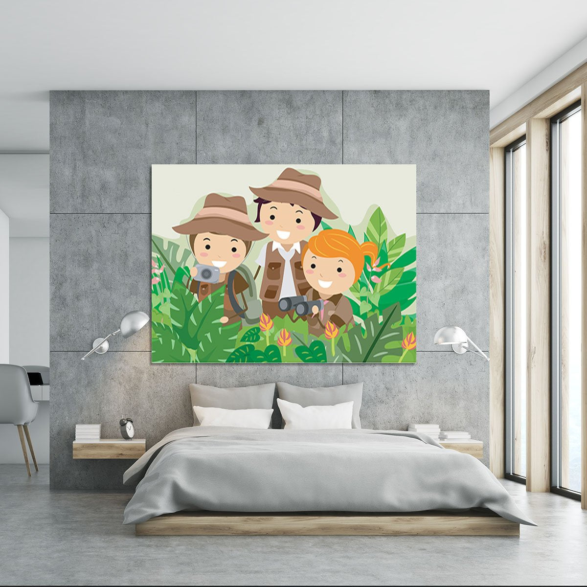 Kids on a Safari Adventure Canvas Print or Poster