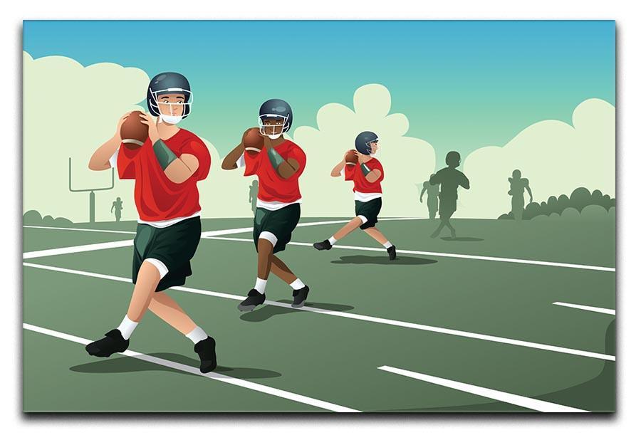 Kids practicing football Canvas Print or Poster  - Canvas Art Rocks - 1