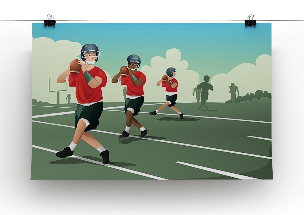 Kids practicing football Canvas Print or Poster - Canvas Art Rocks - 2