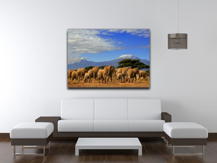 Kilimanjaro And Elephants Canvas Print or Poster - Canvas Art Rocks - 4