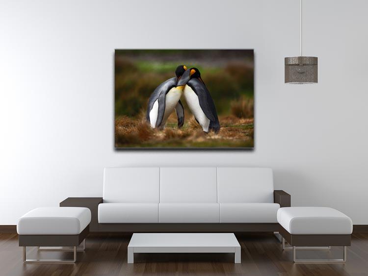 King penguin couple cuddling Canvas Print or Poster - Canvas Art Rocks - 4