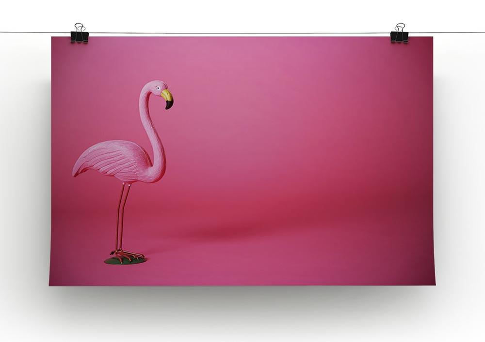 Kitsch pink flamingo in studio Canvas Print or Poster - Canvas Art Rocks - 2