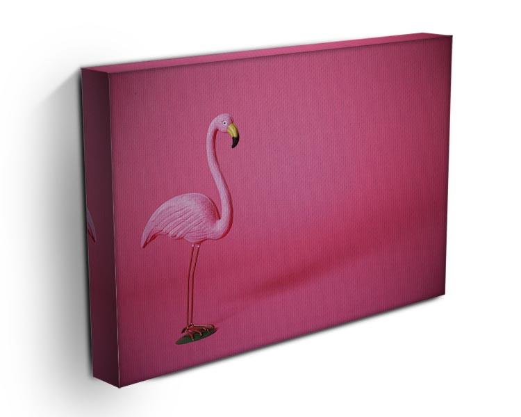 Kitsch pink flamingo in studio Canvas Print or Poster - Canvas Art Rocks - 3