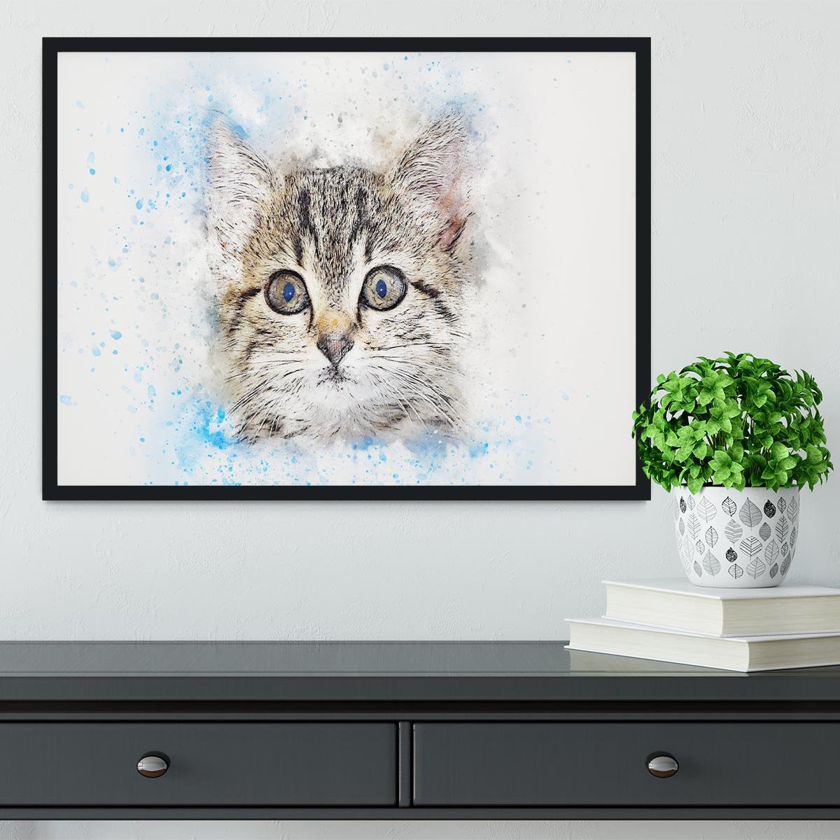 Kitten Painting Framed Print - Canvas Art Rocks - 2