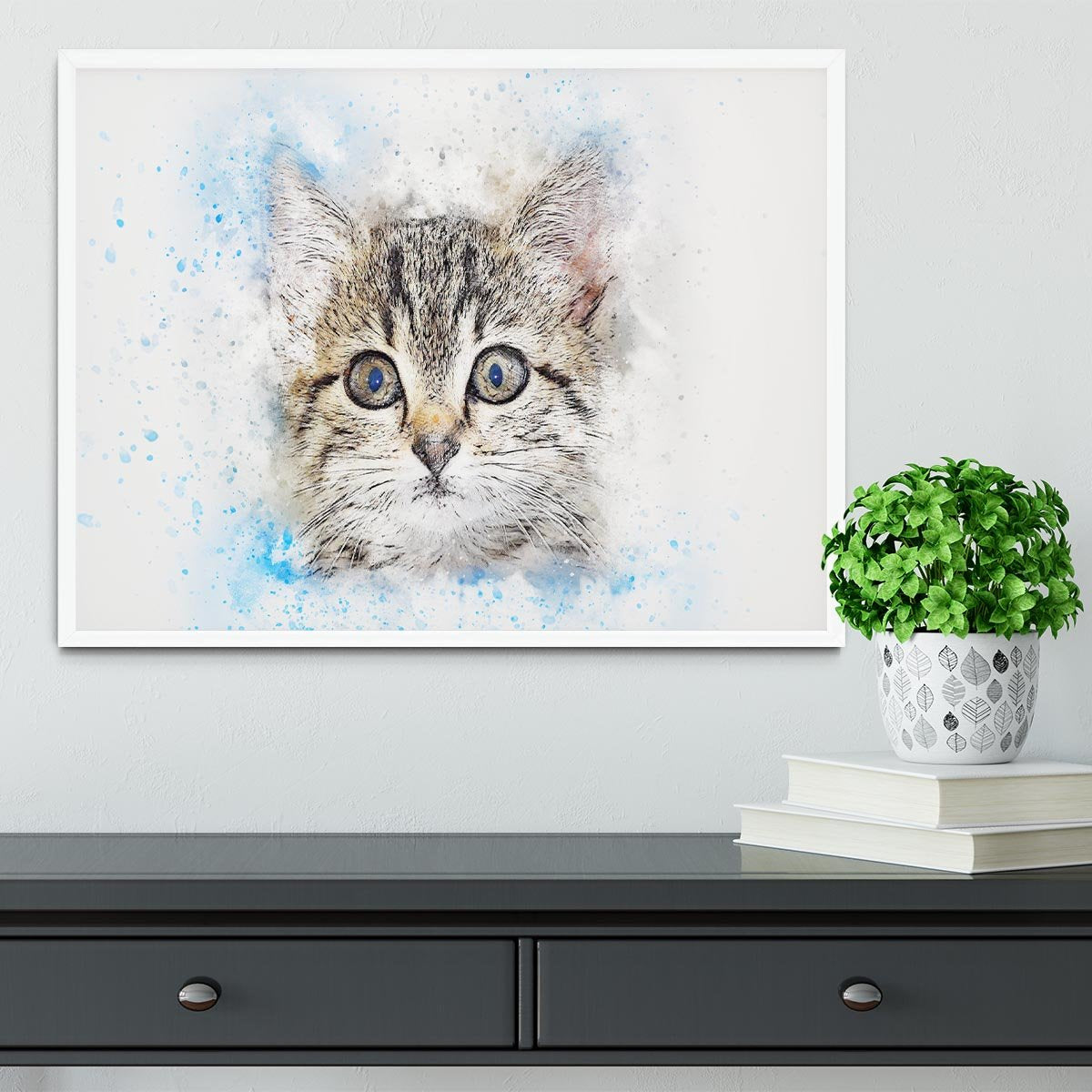 Kitten Painting Framed Print - Canvas Art Rocks -6