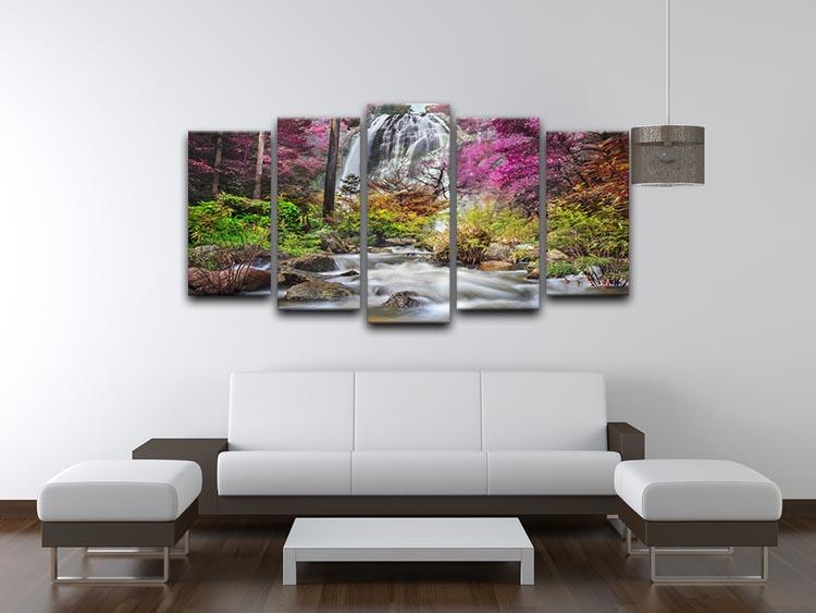 Klonglan Waterfall 5 Split Panel Canvas  - Canvas Art Rocks - 3