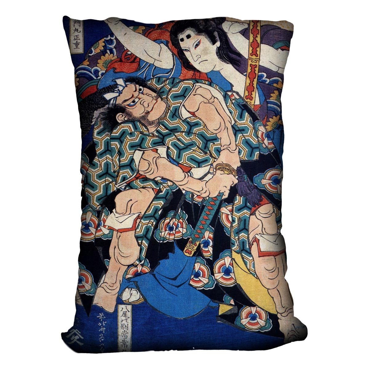 Kusunuki Tamonmaru by Hokusai Throw Pillow