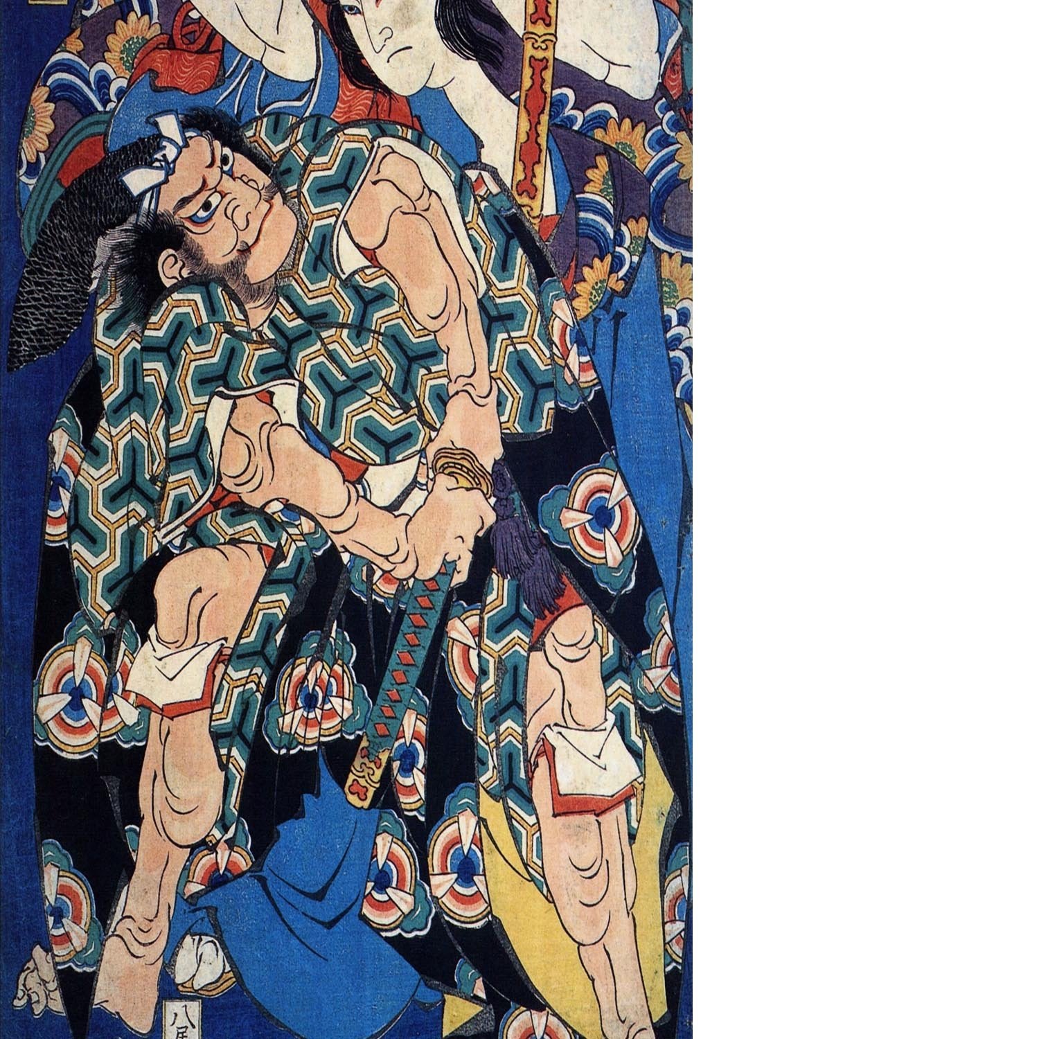 Kusunuki Tamonmaru by Hokusai Floating Framed Canvas