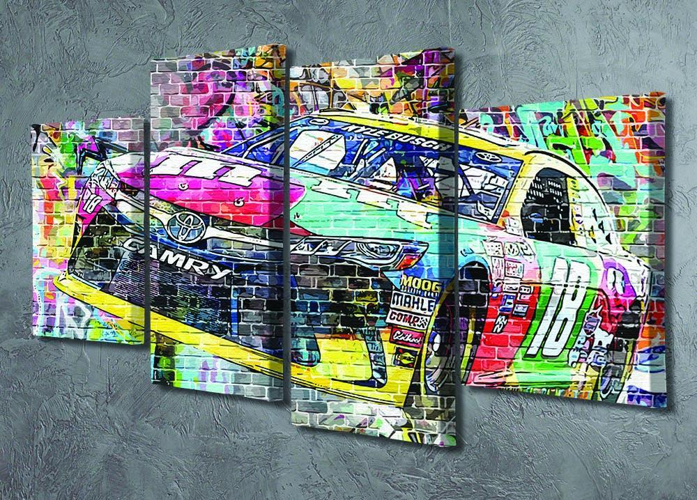 Kyle Busch Nascar Camry 4 Split Panel Canvas - Canvas Art Rocks - 2
