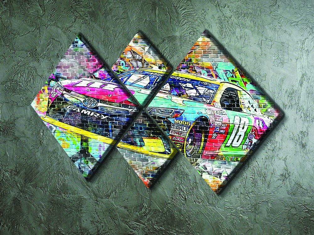 Kyle Busch Nascar Camry 4 Square Multi Panel Canvas - Canvas Art Rocks - 2