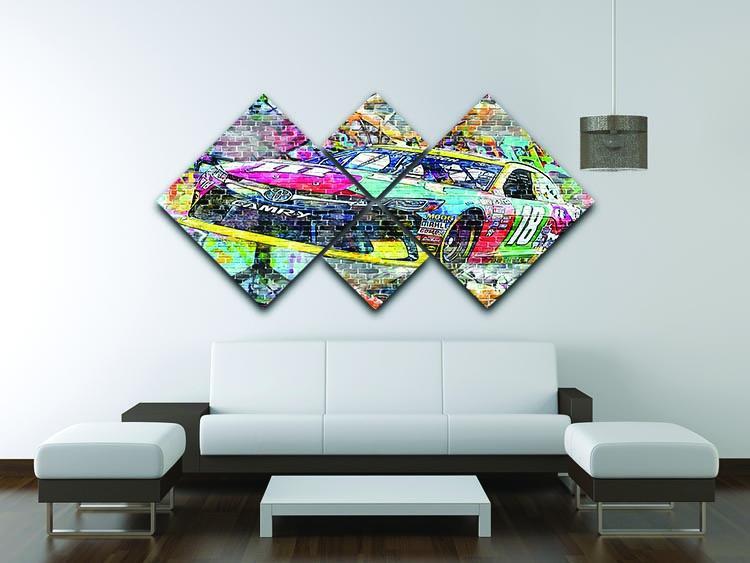 Kyle Busch Nascar Camry 4 Square Multi Panel Canvas - Canvas Art Rocks - 3