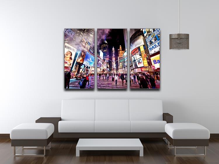 LED signs Broadway Theaters 3 Split Panel Canvas Print - Canvas Art Rocks - 3