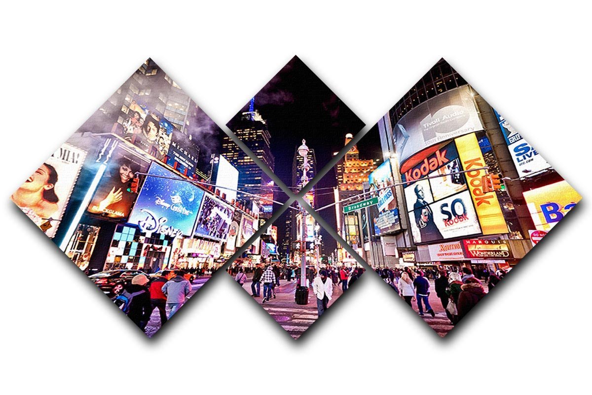 LED signs Broadway Theaters 4 Square Multi Panel Canvas  - Canvas Art Rocks - 1