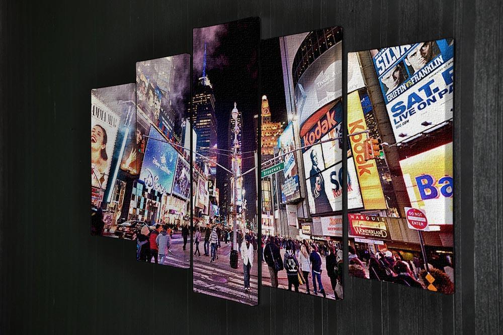 LED signs Broadway Theaters 5 Split Panel Canvas  - Canvas Art Rocks - 2