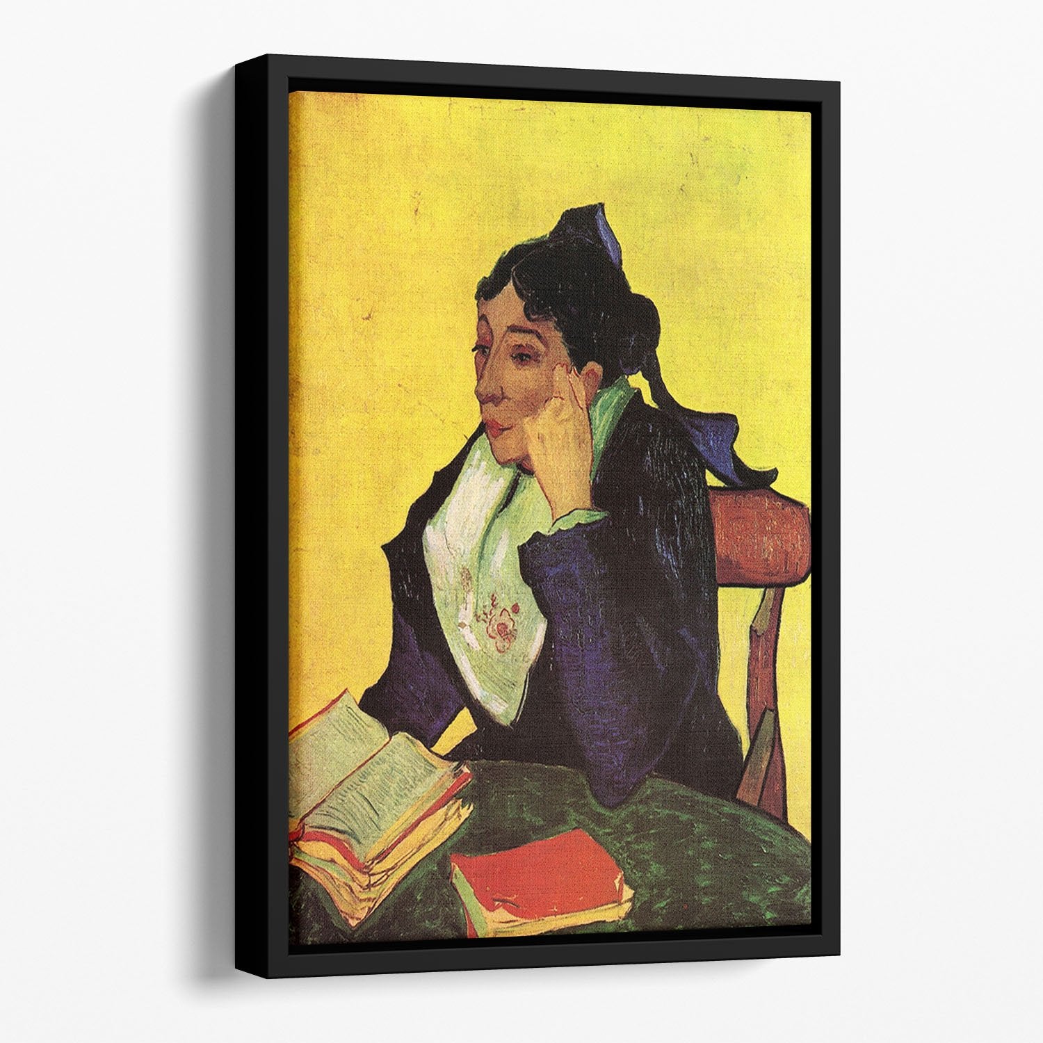 L'Arlesienne Madame Ginoux with Books by Van Gogh Floating Framed Canvas