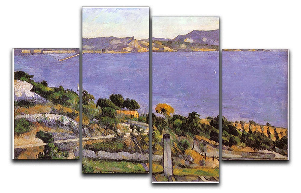 L Estaque vue du golfe de Marseille 1878 by Cezanne 4 Split Panel Canvas - Canvas Art Rocks - 1