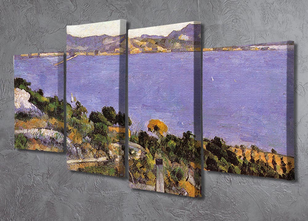 L Estaque vue du golfe de Marseille 1878 by Cezanne 4 Split Panel Canvas - Canvas Art Rocks - 2