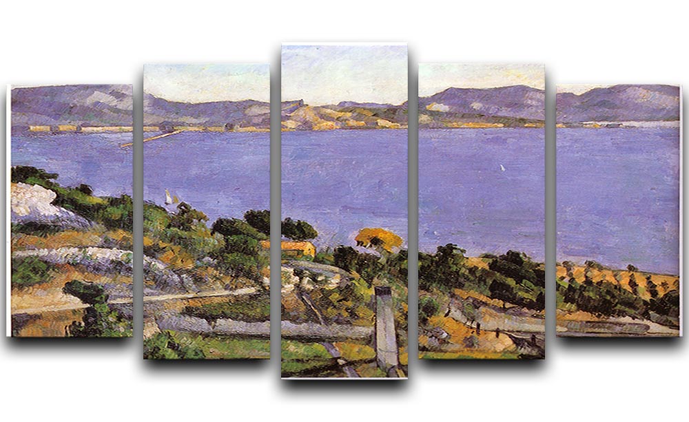 L Estaque vue du golfe de Marseille 1878 by Cezanne 5 Split Panel Canvas - Canvas Art Rocks - 1