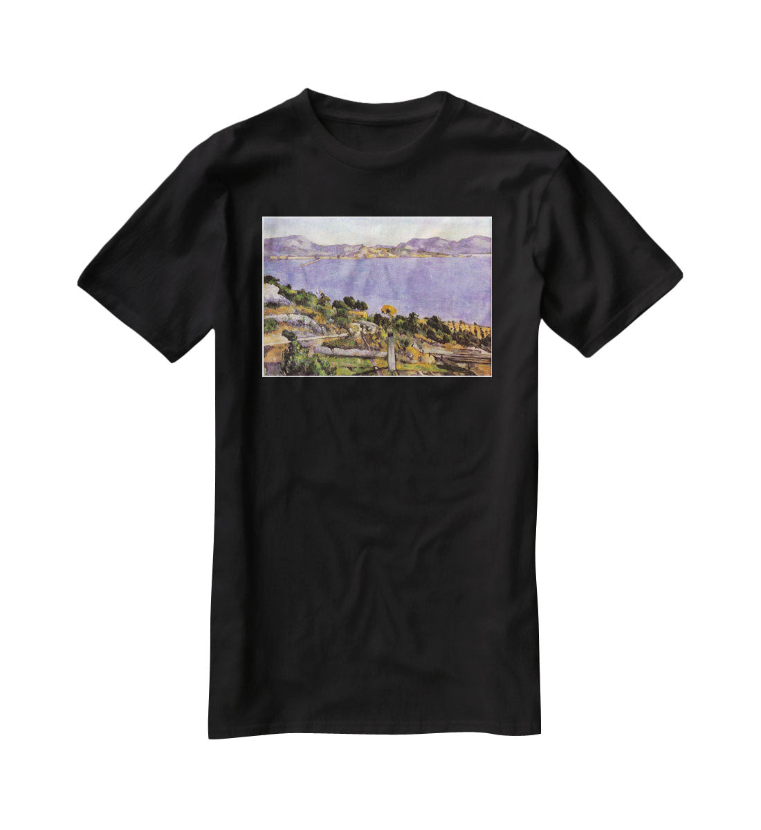L Estaque vue du golfe de Marseille 1878 by Cezanne T-Shirt - Canvas Art Rocks - 1