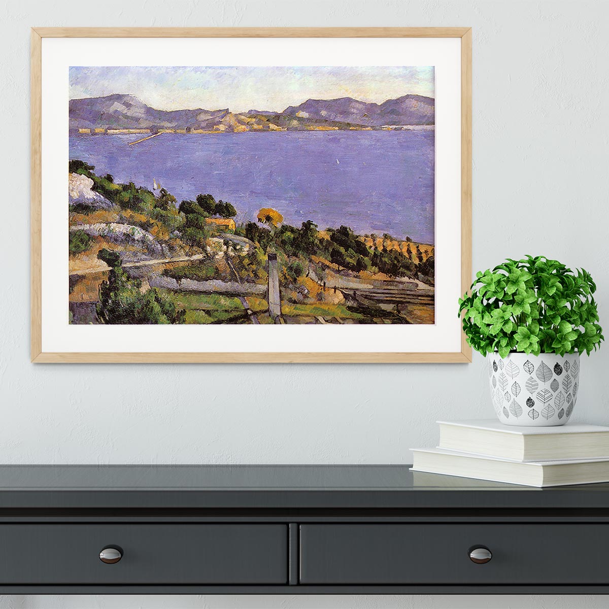 L Estaque vue du golfe de Marseille 1878 by Cezanne Framed Print - Canvas Art Rocks - 3