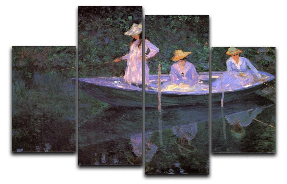 La Barque at Giverny by Monet 4 Split Panel Canvas  - Canvas Art Rocks - 1