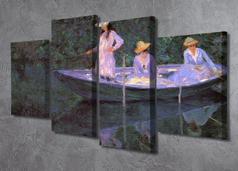 La Barque at Giverny by Monet 4 Split Panel Canvas - Canvas Art Rocks - 2