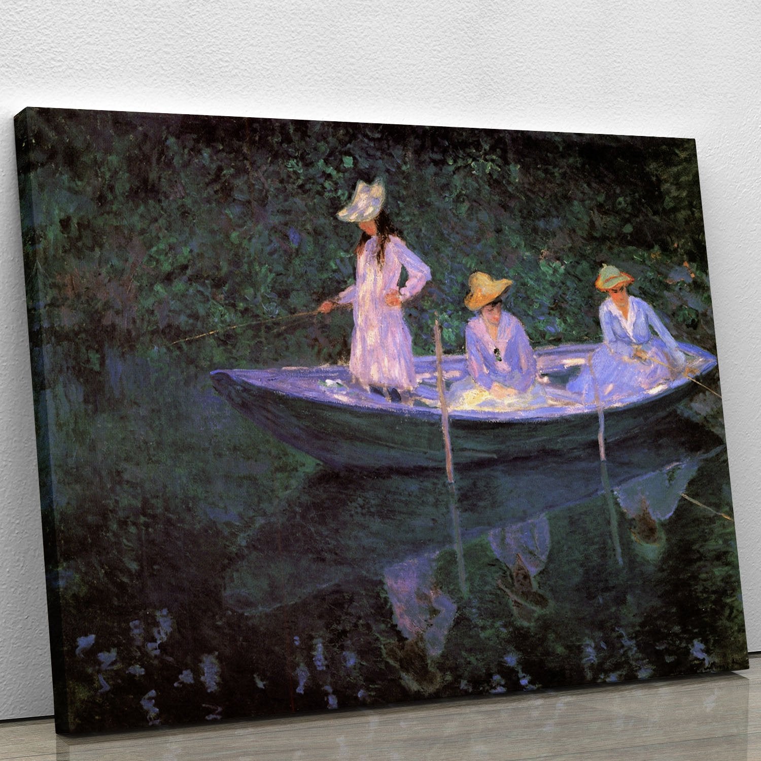 La Barque at Giverny by Monet Canvas Print or Poster