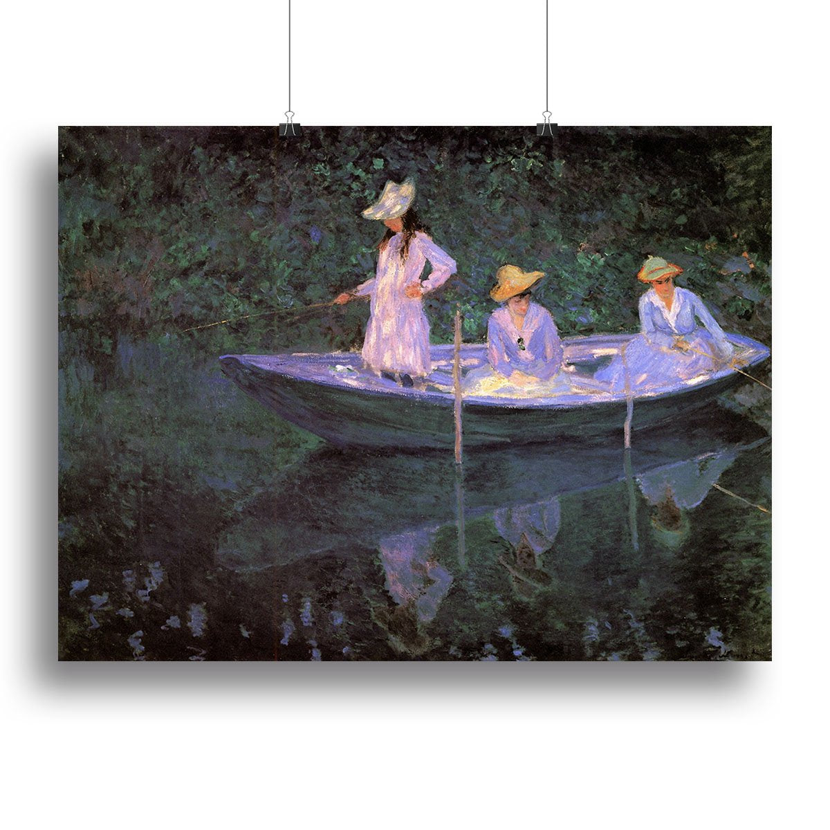 La Barque at Giverny by Monet Canvas Print or Poster