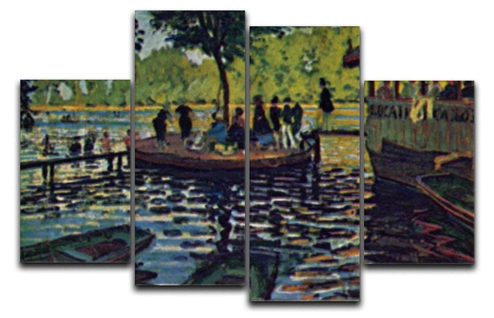 La Grenouillare by Monet 4 Split Panel Canvas  - Canvas Art Rocks - 1