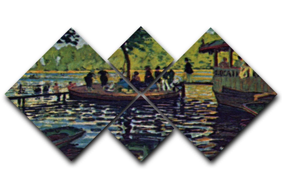 La Grenouillare by Monet 4 Square Multi Panel Canvas  - Canvas Art Rocks - 1