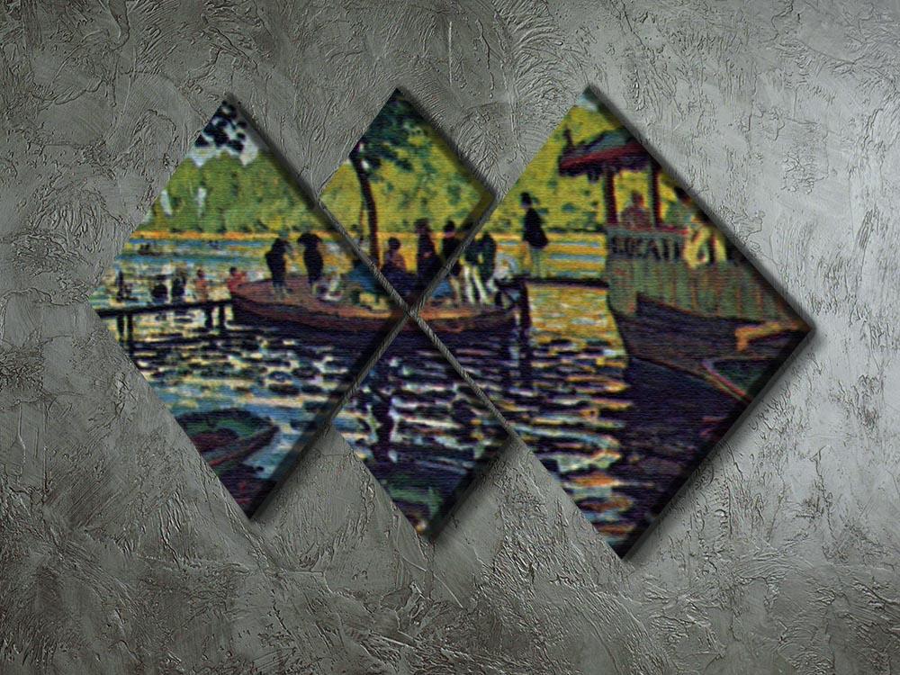 La Grenouillare by Monet 4 Square Multi Panel Canvas - Canvas Art Rocks - 2